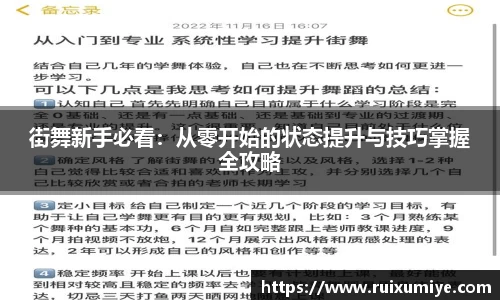 街舞新手必看：从零开始的状态提升与技巧掌握全攻略
