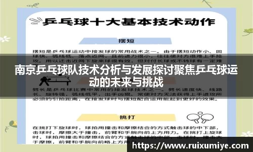 南京乒乓球队技术分析与发展探讨聚焦乒乓球运动的未来与挑战