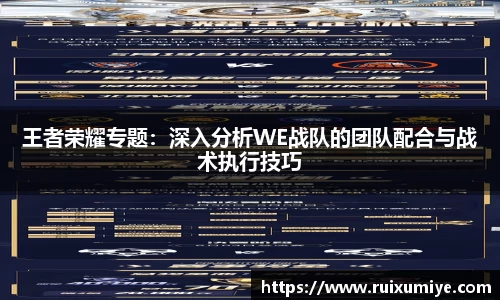 王者荣耀专题：深入分析WE战队的团队配合与战术执行技巧